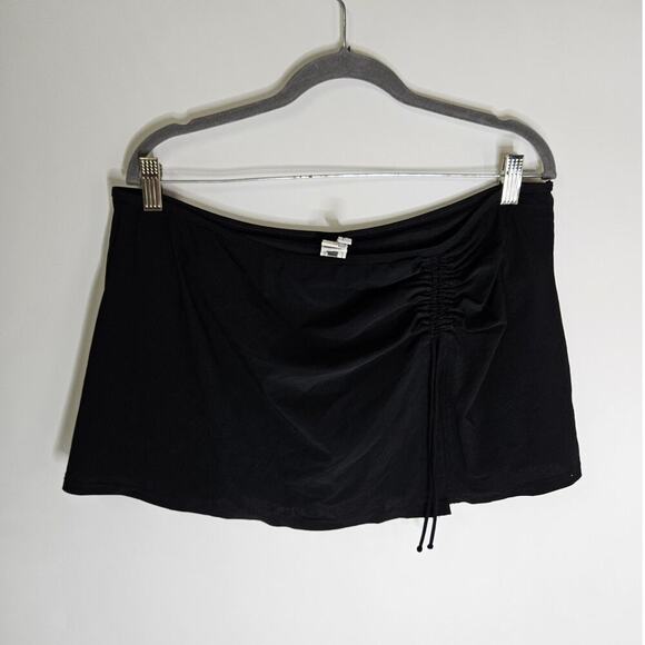 Profile By Gottex Tutti Frutti Periwinkle Black Sz 14 Side Shirred Swim Skirt - Picture 2 of 5